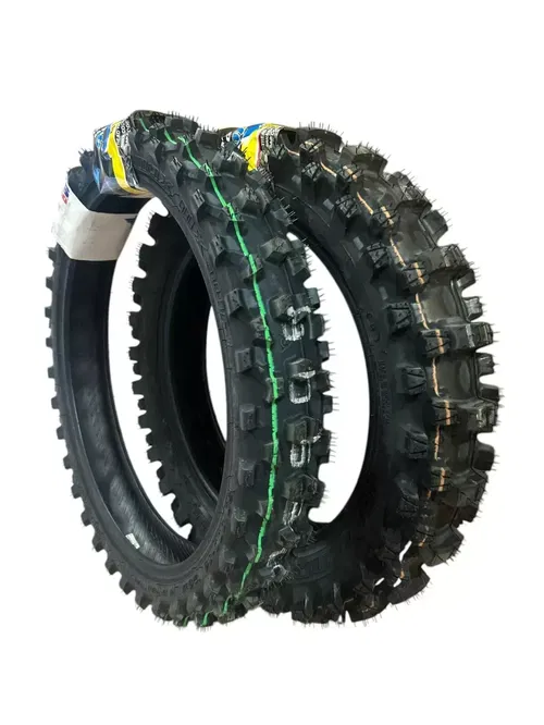 DUNLOP TIRE SET FRONT / REAR MX34 60/100-14 80/100-12 CRF110 KLX110 TTR110