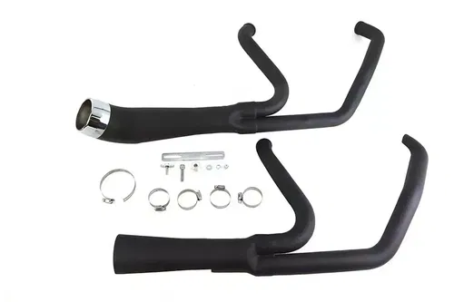 Cyclone 1-3/4 inch 2 into 1 Exhaust Header Set Black fits Harley Davidson