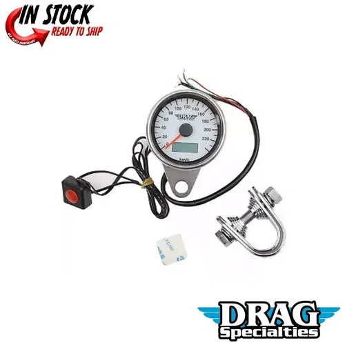 Drag Specialties 2210-0327 Programmable Mini Electronic Metric Speedometer