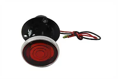 Black 2  Round Tail Lamp with Bulb for Harley Davidson by V-Twin