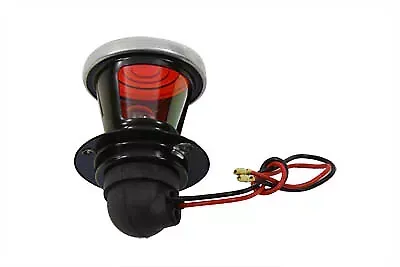Black 2  Round Tail Lamp with Bulb for Harley Davidson by V-Twin