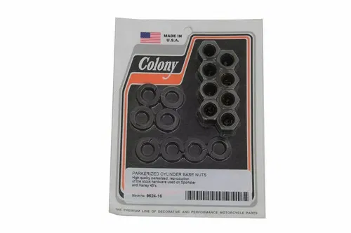 Replica Cylinder Base Nut Kit Parkerized for Harley Davidson by V-Twin