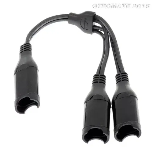 TecMate OptiMate Weatherproof Battery Y-splitter Cable SAE IN to 2 x SAE OUT O15