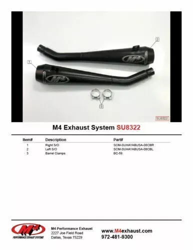 NEW SUZUKI HAYABUSA 2008-2020 M4 EXHAUST SLIP ON RETRO DRAG TWIN MUFFLERS