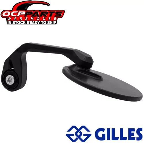NEW! Gilles Tooling Black Round Moon Side View Mirror - Sold Individually