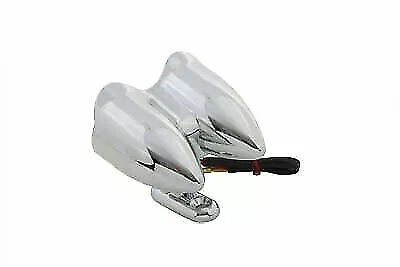 Chrome Oval Tail Lamp Assembly Red LED for Harley Davidson by V-Twin