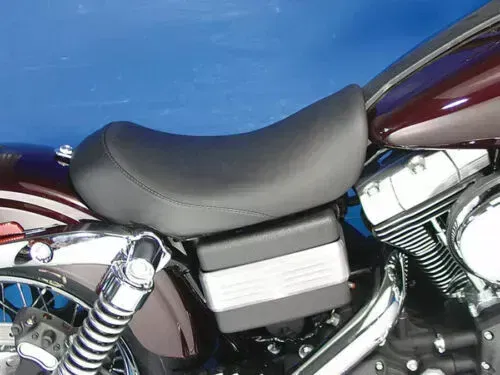 Low Profile Black Vinyl Solo Seat for Harley Davidson by V-Twin