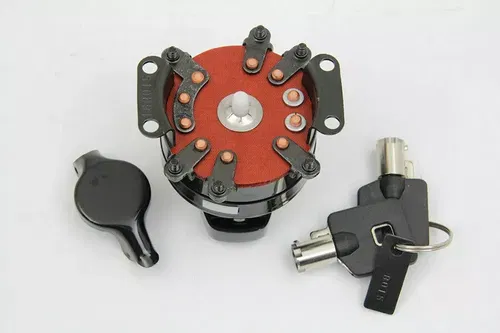Hinge Ignition Switch 6 Terminal Gloss Black for Harley Davidson by V-Twin