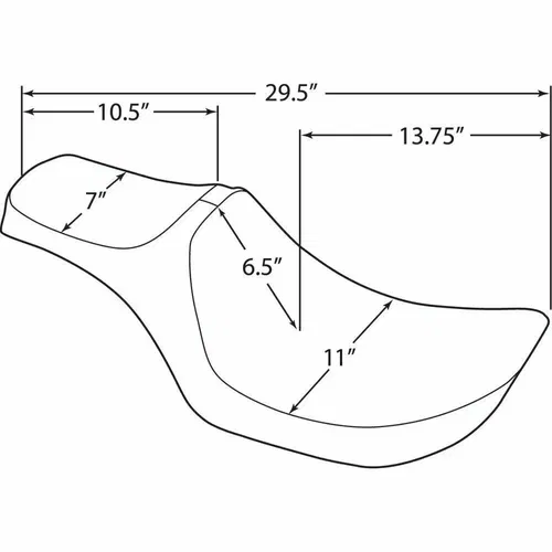 Drag Specialties Smooth Predator III 2-Up Seat Fits Harley 82-2000 FXR Models