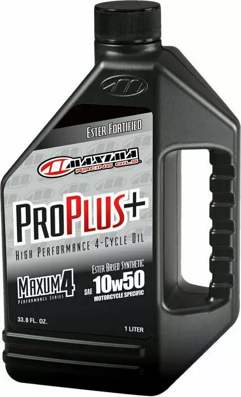 Maxima Racing Oil Pro Plus+ 4T Synthetic 4-Stroke Motor Oil | 10W-50 | 1 Liter