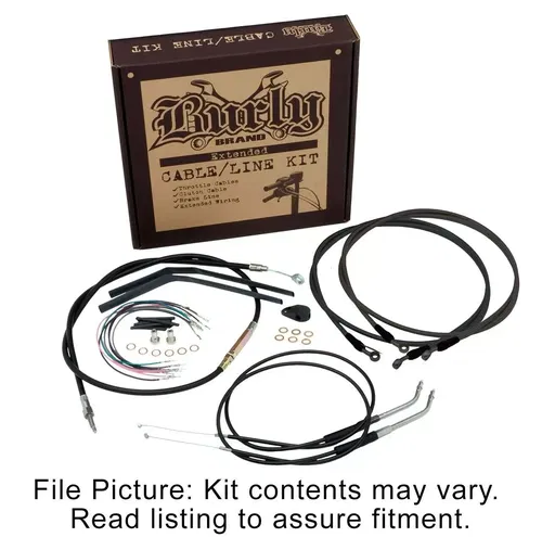 Burly Brand Handlebar Brake Clutch Cables 14" Black Softail M8 No ABS 18-Up
