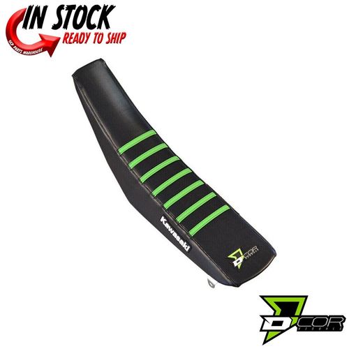 D'COR Ribbed Seat Cover Black W/Green Ribs
