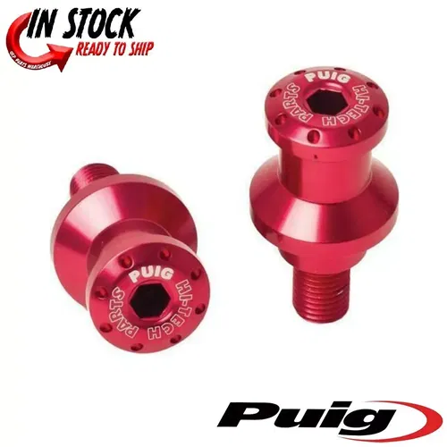 Puig Hi-Tech Swingarm Spools 8mm Red