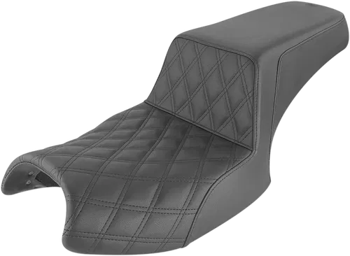 SADDLEMEN Step-Up Fits Seat - Front Lattice Stitch/Rear Smooth - Black -