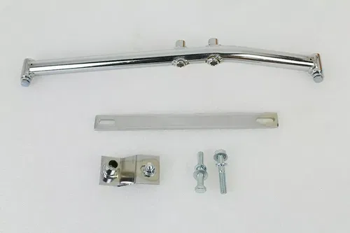 Upswept Header Mounting Bracket Kit Chrome for Harley Davidson by V-Twin