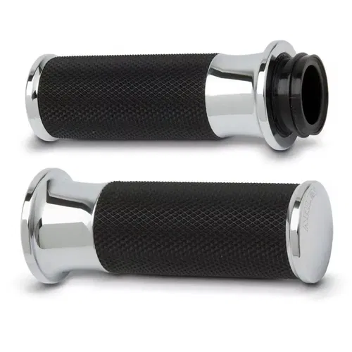 Arlen Ness 07-322 Chrome Smoothie Fusion Grips Harley Fly By Wire
