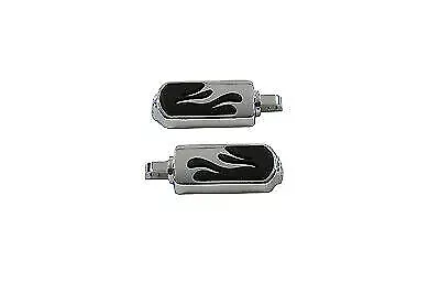 Chrome Flame Style Footpeg Set fits Harley Davidson 27-0558