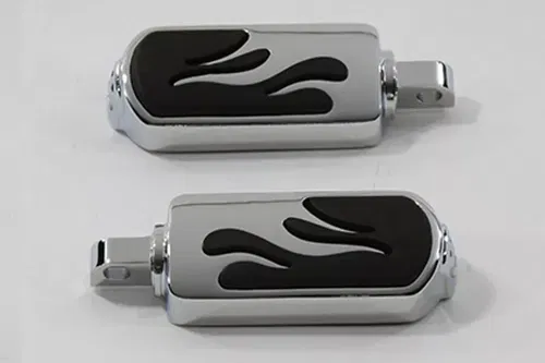 Chrome Flame Style Footpeg Set fits Harley Davidson 27-0558