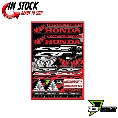 D'COR Sticker Decal Sheet Honda CRF CR 125 250R 450R