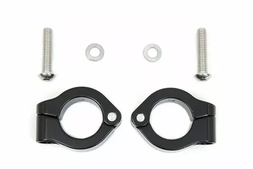 Black Fog Lamp Engine Bar Clamp for Harley Davidson by V-Twin