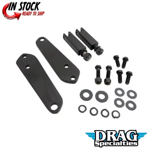 Drag Specialties Pair Black Highway Foot Peg Mount Kit for 91-17 Harley Dyna FXD