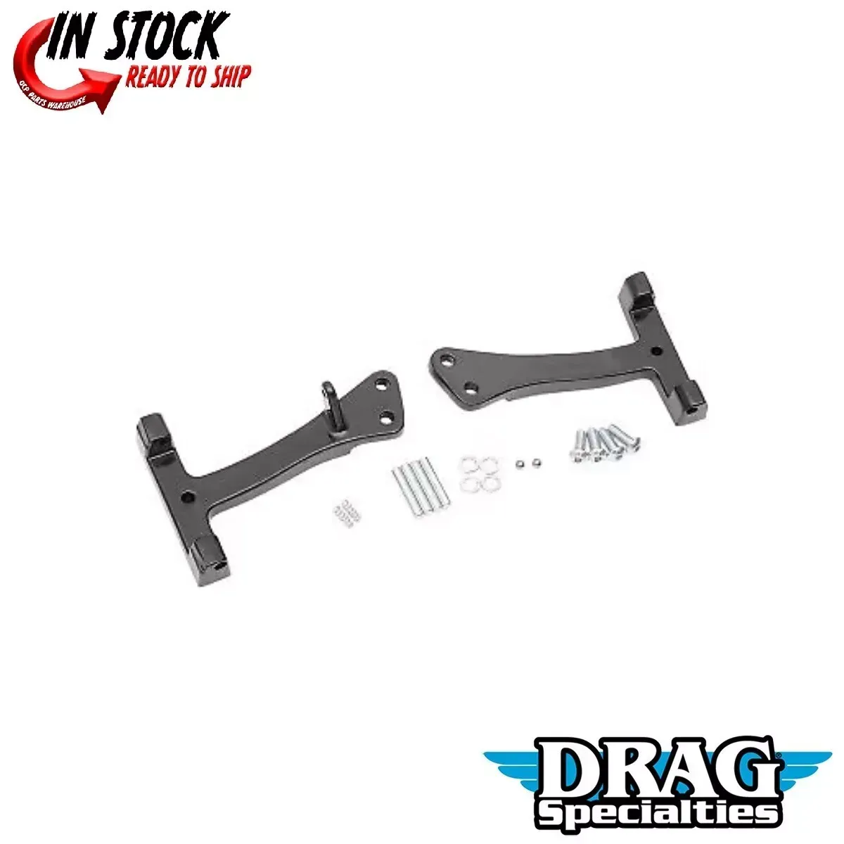 Drag Specialties Black Passenger Floorboard Mount Kit for Harley FXD 06-17