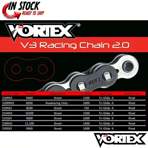 Kawasaki Ninja 250 10-13 Vortex 520 Chain and Sprocket Kit 14-48 Tooth CK4265