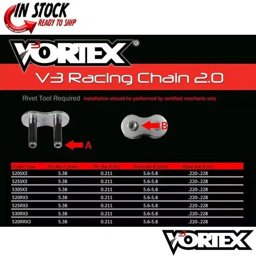 Kawasaki Ninja 250 10-13 Vortex 520 Chain and Sprocket Kit 14-48 Tooth CK4265