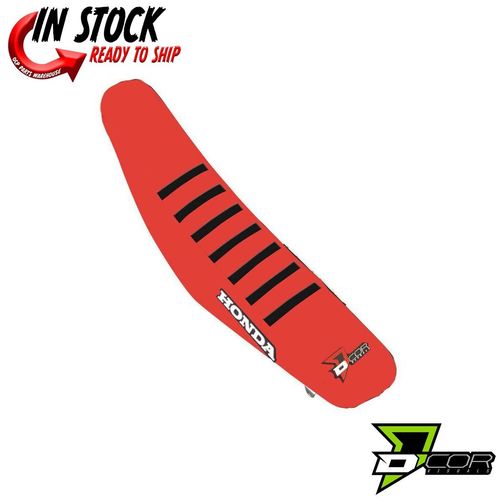 D'COR Seat Cover Red w/ Black Ribs Honda CRF450R/RX 2021-2022 NEW