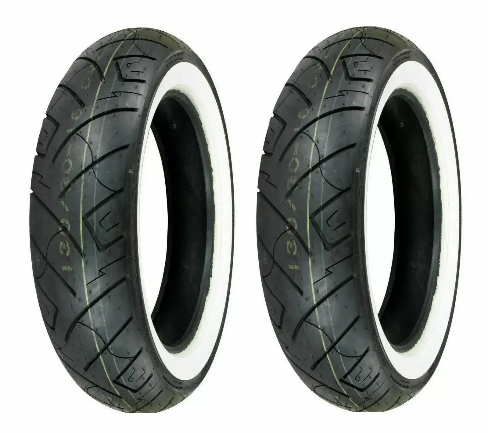 Shinko 100/90-19 & 160/70-17 777H.D. White Wall Tires 06-16 Harley-Davidson Dyna