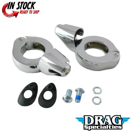 Drag Specialties 2020-1267 Chrome 39mm Front Turn Signal Relocation Kit