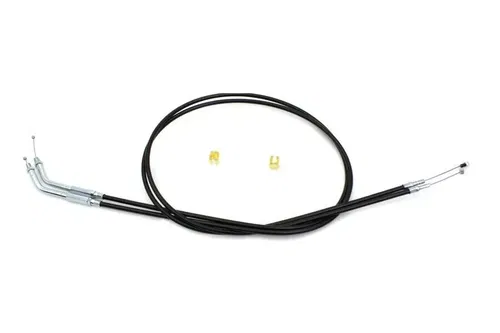 Black Throttle and Idle Cable Set with 45 Elbow Fitting fits Harley-Davidson