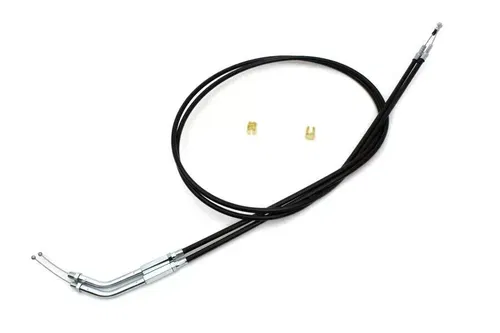 Black Throttle and Idle Cable Set with 45 Elbow Fitting fits Harley-Davidson