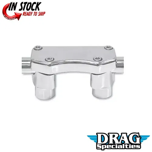 Drag Specialties Chrome 1-1/2" Risers with Top Clamp for 1" Clamping Area