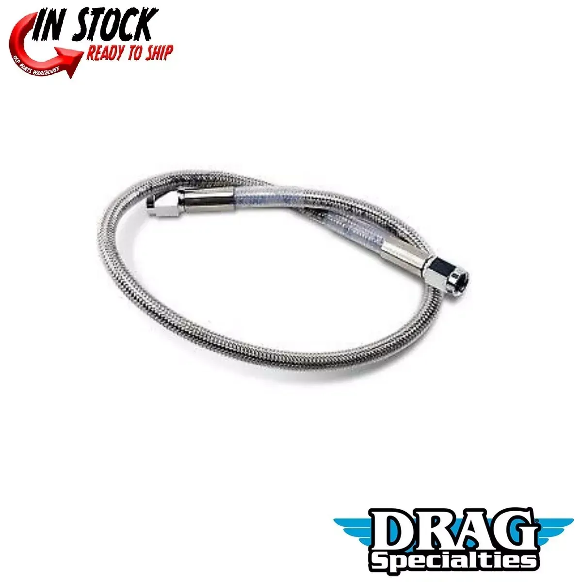 DRAG SPECIALTIES DS098819 Universal Brake Line- Clear-Coated - 19"