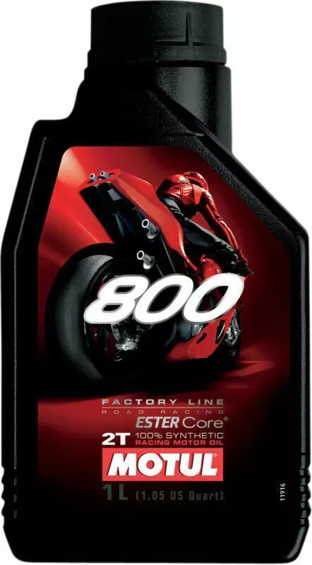 Motul 800 2T Full-Synthetic Road Racing Premix 2-Stroke Oil | 1 Liter | 104041