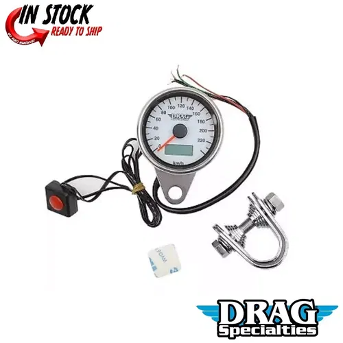 Drag Specialties 2210-0327 Programmable Mini Electronic Metric Speedometer