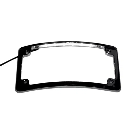 Custom Dynamics Black Radius LED License Plate Frame for Harley Motorcycles