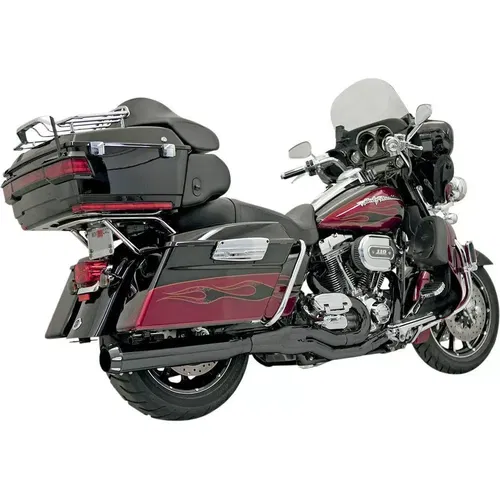 Bassani Straight Can B4 2-Into-1 Exhaust System 1995-2016 Harley Touring Black