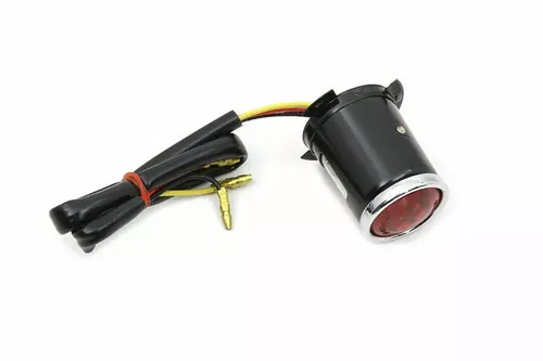 Black 1  Round Tail Lamp for Harley Davidson by V-Twin