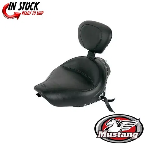 Mustang Studded Solo Seat w/DBR For 2004-2017 Harley Davidson XL 4.5 Gallon Tank