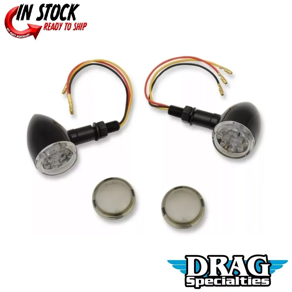 Drag Specialties 2040-1960 Black LED Mini Deuce Stud Mount Marker Lights