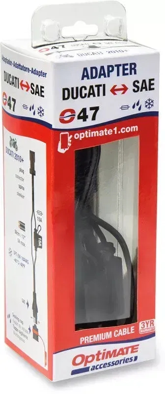TecMate OptiMate Ducati Battery Connector to SAE Adapter Cable O47