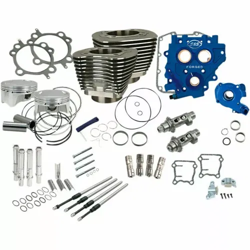 S&S Chain Drive Black 110" Big Bore Power Package Kit 2007-2017 Harley Twin Cam