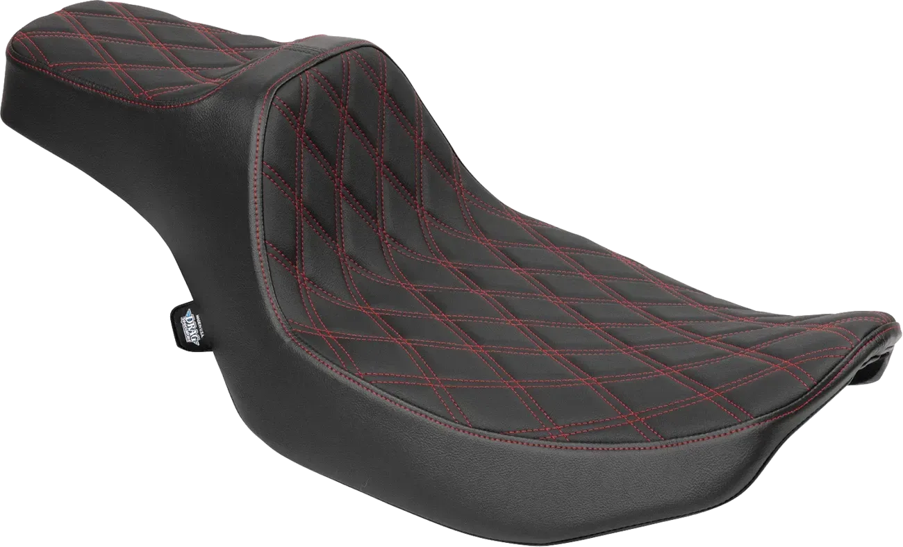 DRAG SPECIALTIES SEATS Extended Fits Reach Predator III Set - Vinyl - Red Double