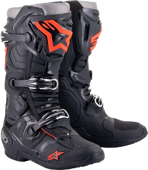 ALPINESTARS Tech 10 Boots - Black/Red Fluorescent - US 10 2010020-1030-10
