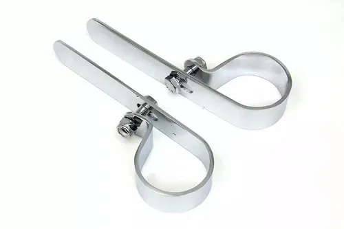 Chrome 2-1/2  Muffler  P  Clamp Set for Harley Davidson by V-Twin