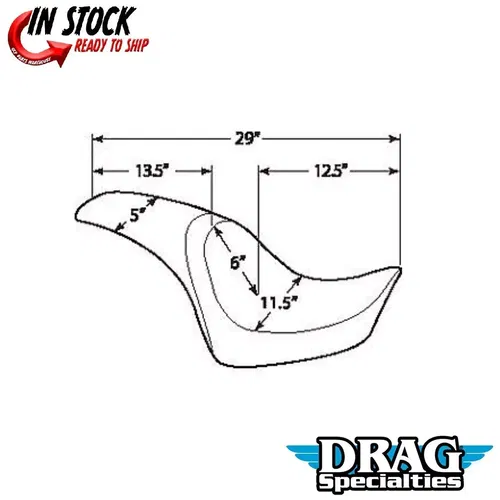 Drag Specialties 0802-0465 Predator 2-Up Seat Smooth for Deuce 00-07 FXSTD