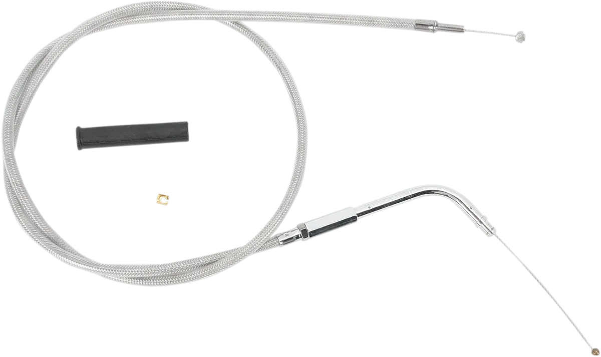 DRAG SPECIALTIES Stainless Braided Idle Cable - Fits 33-1/2" 5340500B