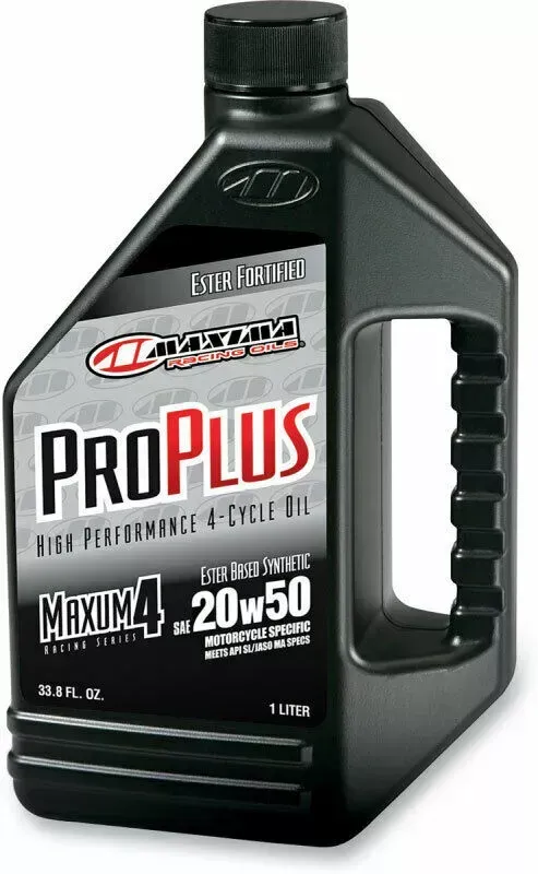 Maxima Racing Oil Pro Plus+ 4T Synthetic 4-Stroke Motor Oil | 20W-50 | 1 Liter